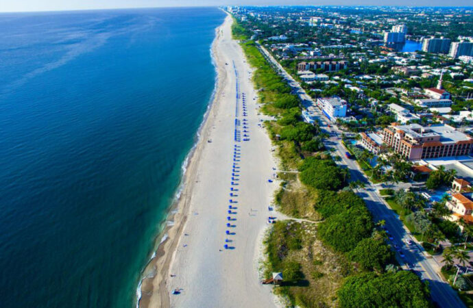 Aerial Delray Beach FL, A1A Palm Beach Painters