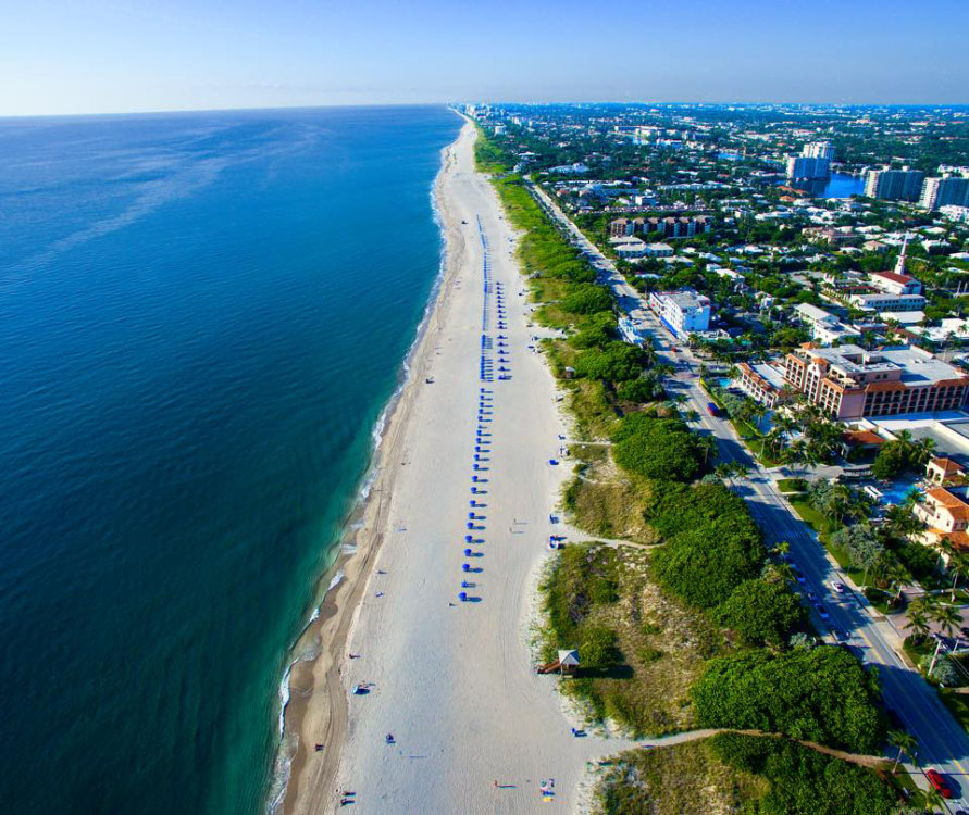 Aerial Delray Beach FL, A1A Palm Beach Painters