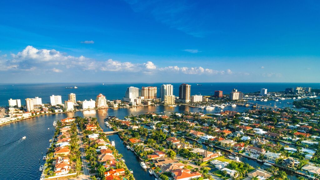 Aerial Fort Lauderdale FL, A1A Palm Beach Painters