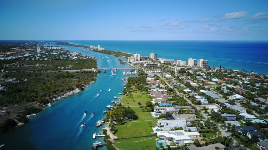 Aerial Jupiter FL, A1A Palm Beach Painters