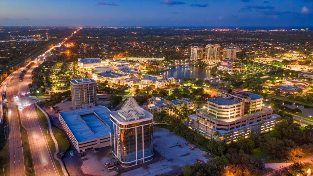 Aerial Palm Beach Gardens FL, A1A Palm Beach Painters